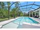 Enclosed pool area featuring a sparkling pool and lush landscaping at 2825 S Asciano Ct, New Smyrna Beach, FL 32168