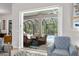 Inviting sun room with comfortable seating overlooking a private pool at 2825 S Asciano Ct, New Smyrna Beach, FL 32168