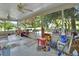 Spacious screened patio with outdoor views and ceiling fans for air circulation at 396 Uranus Trl, Osteen, FL 32764