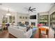 Bright and airy living room with hardwood floors, a fireplace, and comfortable seating at 420 Greenridge Ct, Debary, FL 32713