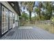 A cozy back porch features wooden flooring and a lovely view of trees at 431 S Stone St, Deland, FL 32720