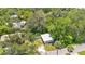 Aerial view of a secluded home with a well-kept yard, mature trees, and a fenced backyard at 528 Pine St, Daytona Beach, FL 32114