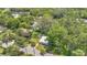 Aerial view of the property shows a lush yard surrounded by many mature oak trees and neighboring homes at 528 Pine St, Daytona Beach, FL 32114
