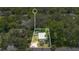 Aerial view of a quaint home showcasing its lot and surroundings in a leafy neighborhood at 528 Pine St, Daytona Beach, FL 32114