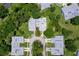 Birds eye view of townhomes with well maintained lawns and mature landscaping in a quiet neighborhood at 955 Grayling Ct # B, Port Orange, FL 32127