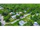 Neighborhood aerial view showcasing well-maintained homes and tree-lined streets at 1056 Stevens St, Lake Helen, FL 32744