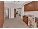 Bedroom showcasing custom built-in wood cabinets, chair rail, and desk area at 1329 Sunningdale Ln, Ormond Beach, FL 32174