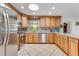 Bright kitchen featuring stainless steel appliances, wood cabinets, and a large window at 1730 Birmingham Ave, Daytona Beach, FL 32117