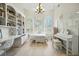 Bright bedroom with a built in desk, white piano, and three large windows at 19 Tomoka Cove Way, Ormond Beach, FL 32174