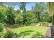 Beautifully landscaped backyard with lush greenery, manicured lawn, and mature trees, creating a serene outdoor space at 2 E Kelly Park Rd, Apopka, FL 32712