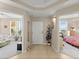 A hallway between two bedrooms provides a spacious path to private quarters at 2403 S Atlantic Ave # 410, Daytona Beach, FL 32118