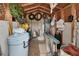 Shed interior showcasing ample storage space, organization, and seasonal decorations at 25305 Mardon Cir, Paisley, FL 32767