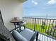 Cozy balcony with seating overlooking the beach at 2860 Ocean Shore Blvd # 5020, Ormond Beach, FL 32176