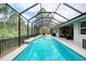 Gorgeous screened pool with ample seating, patio space, and views of the lush greenery at 3428 Saltee Cir, Ormond Beach, FL 32174