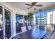 Enjoy outdoor dining on this balcony with ceiling fan and views of the water at 5300 S Atlantic Ave # 12-401, New Smyrna Beach, FL 32169