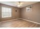 Bedroom with a ceiling fan, and neutral walls at 212 Mallard Ln, Daytona Beach, FL 32119