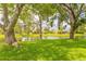 Picturesque view of the pond framed by mature trees and lush greenery at 212 Mallard Ln, Daytona Beach, FL 32119