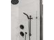 Modern shower system featuring dual handles, a handheld sprayer, and a rain shower head at 3110 John Anderson Dr, Ormond Beach, FL 32176