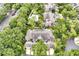 Aerial view showcasing well-maintained townhomes nestled among mature trees and greenery at 3988 Radley Ct, Longwood, FL 32779