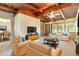 Inviting living room featuring vaulted wood ceilings and comfortable seating area with natural light at 442 Dorothy Ave, Daytona Beach, FL 32117