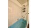 Bathroom with light blue bathtub and shower at 13660 Se 80Th Ave, Summerfield, FL 34491