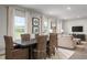 Open-concept living room with dining area, large windows, neutral color palette, and modern decor at 3786 Sky Mountain Aly, Apopka, FL 32712