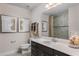 Clean bathroom with single sink vanity, shower, and toilet at 3744 Sky Mountain Aly, Apopka, FL 32712