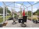 Screened patio features stone flooring and comfortable seating, perfect for enjoying the outdoors at 8320 Sw 82Nd Loop, Ocala, FL 34481