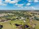 Neighborhood aerial view with ponds and trees under a partly cloudy blue sky at 5030 Alderman Rd, Lakeland, FL 33810