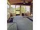The screened porch provides an airy, relaxing atmosphere with an outdoor view and neutral tones at 5030 Alderman Rd, Lakeland, FL 33810