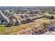 Wide aerial showcases the homes in a beautiful community near green space at 22004 Belgian Ct, Mount Dora, FL 32757