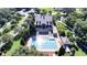 Aerial shot of a community clubhouse and pool, surrounded by trees and manicured landscaping offering residents a recreational space at 22004 Belgian Ct, Mount Dora, FL 32757