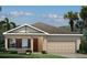 Charming single-story home featuring a neutral color palette, complemented by neat landscaping and a two-car garage at 1314 Whispering Ln, Minneola, FL 34715