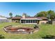 Relaxing backyard fire pit area with seating, ideal for gatherings near the home's screened-in porch and well-maintained lawn at 3200 Se 34Th St, Ocala, FL 34471