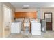 Functional laundry area with washer, dryer, storage cabinets, and a utility sink for added convenience at 3200 Se 34Th St, Ocala, FL 34471