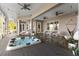 Enclosed patio with hot tub, ceiling fans, and comfortable seating at 248 Lake Tennessee Dr, Auburndale, FL 33823
