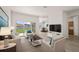 Bright living room featuring wood floors, modern furniture, and large glass doors at 3601 Weatherfield Dr, Kissimmee, FL 34746