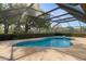 Dive into the screened-in pool, a refreshing oasis with a diving board and mature landscaping at 3815 Se 25Th St, Bushnell, FL 33513