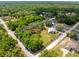 Aerial shot of a wooded property with a home, golf green, and distinct boundary lines at 13700 Sw 108Th Ln, Dunnellon, FL 34432