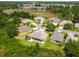 Aerial view of residential homes in a community near a pond, with manicured lawns and mature landscaping at 27223 Nostalgia Dr, Leesburg, FL 34748