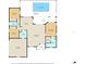 Detailed floor plan showcasing the layout of the bedrooms, living areas, kitchen, and outdoor spaces at 9783 Sw 206Th Court Rd, Dunnellon, FL 34431