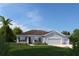 Charming one-story home with stone accents, lush green lawn, and a three car garage, perfect for a Gathering at 11033 Nellie Crossing Cir, Clermont, FL 34711