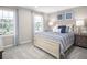 A bedroom featuring carpet, neutral walls, and two large windows with a view of the neighborhood at 480 Crossings Ave, St Cloud, FL 34771
