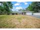 Charming single-story home with a two car garage, manicured landscaping, and a spacious front lawn at 2404 Needle Palm Dr, Edgewater, FL 32141