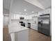 Modern kitchen featuring stainless steel appliances and white cabinetry at 2404 Needle Palm Dr, Edgewater, FL 32141