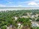 Scenic aerial view of a lakeside community with lush greenery and charming homes under a partly cloudy sky at 1161 Cr 443, Lake Panasoffkee, FL 33538