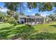 Well-maintained backyard featuring a screened porch, seating area, and vibrant green lawn at 8596 Sw 108Th Place Rd, Ocala, FL 34481