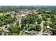 An aerial view showcases homes, trees, and a street in a tranquil neighborhood setting at 801 Nw 16Th Ct, Ocala, FL 34475