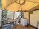 This enclosed porch features a table, chairs, and two mini-refrigerators at 801 Nw 16Th Ct, Ocala, FL 34475