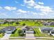 Beautiful aerial view of home and manicured lawn in a desirable planned community at 3315 Dzuro Dr, Oxford, FL 34484